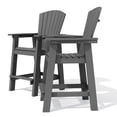 thumbnail image 3 of JEAREY Outdoor Tall Adirondack Chair Set of 2 with Connecting Tray Grey, 3 of 5