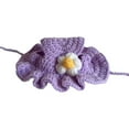 thumbnail image 2 of Cute Knitted Cat Hat - Adjustable Soft Headwear for Cats, Kittens, Small Dogs & Rabbits for Playtime, Photos & Daily Custom (Flower), 2 of 4