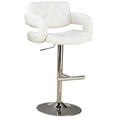 thumbnail image 1 of Coaster Contemporary Faux Leather Adjustable Bar Stool in White, 1 of 2