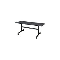 Homestock City Sleek Training Table: Rectangular Mobile Flip Top, 60 X 30 Inches, Grey Folding, Adjustable Height, Modular