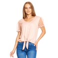 thumbnail image 1 of Blusa Mujer Manga Corta Mesh Rosa Casual Con Amarre rosa CH Incógnita 330666, 1 of 5