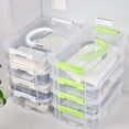 thumbnail image 6 of Extra Large 4-Tier Organizer Stackable Storage Box With Lid Clear Plastic Organizer Drawers Storage Box Storage Case With Handle, 6 of 9