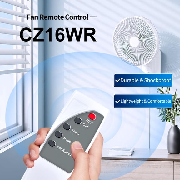 Wall Fan Remote Control for 16" Oscillating Quiet 3-Speed Fan 1 Pack