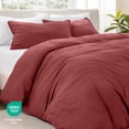 thumbnail image 6 of Bare Home Washed Duvet Cover Set - Ultra-Soft - Premium 1800 Collection - 3 Piece - Oversized Queen, Rosewood, 6 of 8