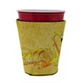 thumbnail image 1 of Caroline'S Treasures 8872Rsc Flamingo On Yellow Red Cup Hugger Cup Cooler Sleeve Hugger Lavable a máquina Funda para bebidas Hugger Aislador plegable Soporte aislado para bebidas, 1 of 1