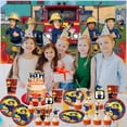thumbnail image 3 of Fire Sam Party Supplies Decor Plates Fans Decorations Honeycomb Centerpieces Cake Toppers, 3 of 6