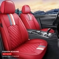 thumbnail image 2 of Maidao Car Seat Covers Leather Full Set for Lada for Vesta 2015-Present 5 Seats Airbag Compatible Waterproof Front Rear Cushion Protector Red, 2 of 9