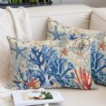 thumbnail image 3 of Navy Blue Coral Toddler Pillow Covers 16x24 Inch, Vintage Coastal Nautical Summer Beach Decorative Pillowcase with Zipper, Microfiber Breathable Throw Pillowcases for Sofa Bed Living Room, 3 of 9