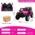 thumbnail image 3 of TOBBI 12V Kids Ride on Car, Jeep Car with Remote Control, LED Lights, Music, Horn, Bluetooth, Spring Suspension, Rocking, Rose Red, 3 of 15
