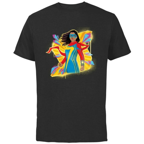 Marvel Studios Ms. Marvel Kamala Khan Hero Superpowers - Short Sleeve Cotton T-Shirt for Adults - Customized-Black