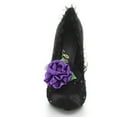 thumbnail image 3 of Ellie Shoes E-517-PENELOPE 5" Satin Womens Pump with Flower And Rhinestone Decor. Black / 6, 3 of 6
