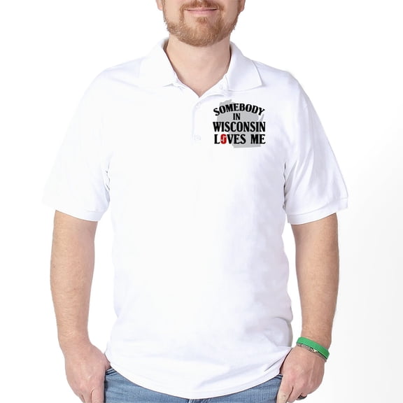 CafePress - Somebody In Wisconsin Golf Shirt - Golf Shirt, Pique Knit Golf Polo