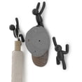 thumbnail image 2 of Decorative Wall Mounted Hooks For Hanging Coats Bags, Towels And More, Set Of 3, Black, 10 Inch L X 7.5 Inch W X 3 Inch H, 2 of 4