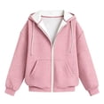 thumbnail image 4 of BOOMNY Womens Long Sleeve Fleece Hoodies Plaid Pullover Hoodie for Women Trendy Zip Up Casual Warm Fall Winter Hooded Sweatshirts With Pocket, 4 of 4