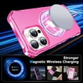 thumbnail image 2 of Allytechgroup Magsafe Compatible for Apple iPhone 16 Pro Case, [Include 1x Screen Protector] Matte Back Cover Magnetic Slim Fit Ring Holder Kickstand Bumper Case for Women Men, Rose, 2 of 6