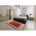 thumbnail image 5 of Ahgly Company Machine Washable Indoor Square Industrial Modern Red Area Rugs, 5' Square, 5 of 7