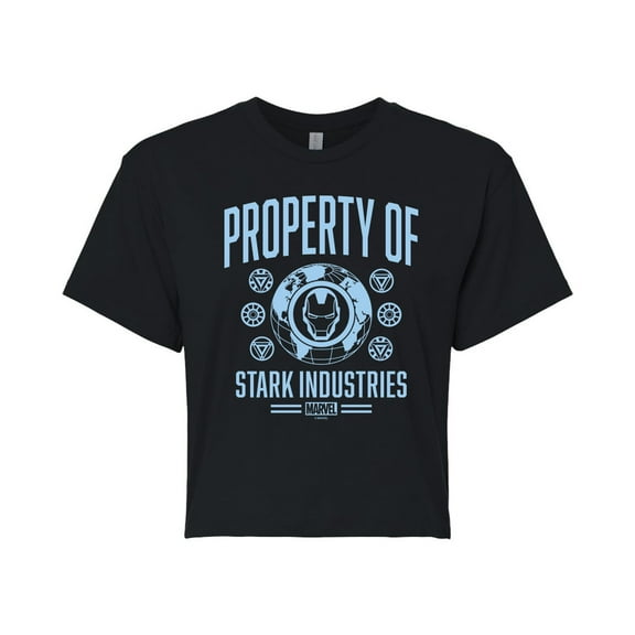 Marvel Iron Man - Property Of Stark Industries - Juniors Cropped Graphic T-Shirt