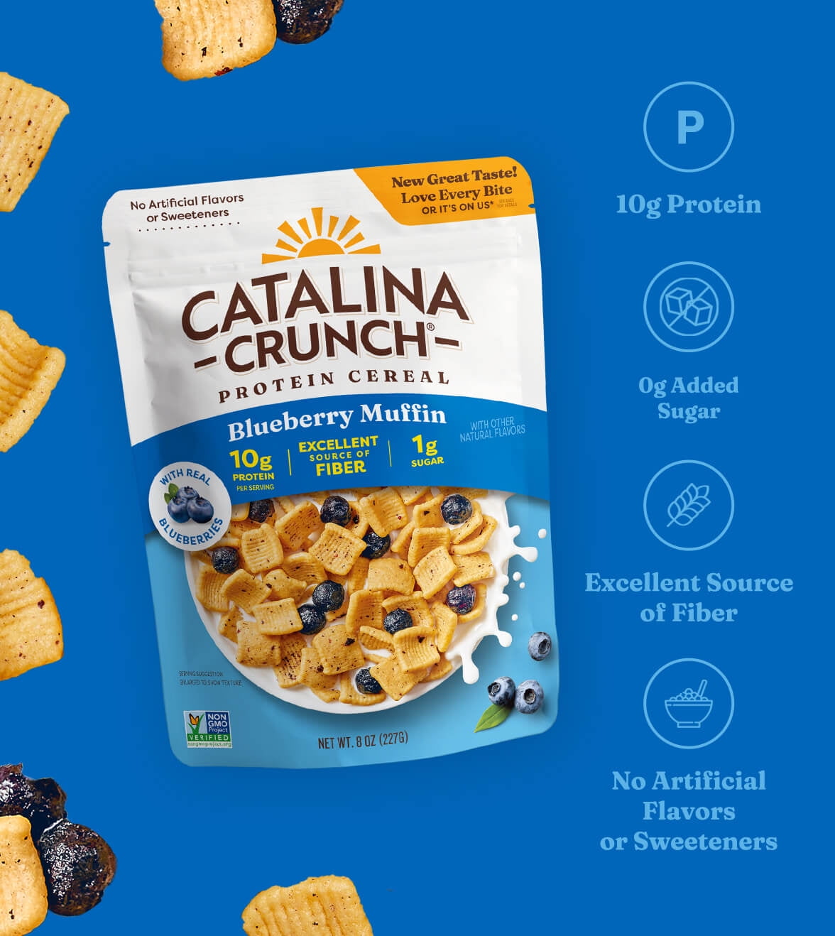 Pack of 6, Catalina Crunch Blueberry Muffin Cereal, 8 oz
