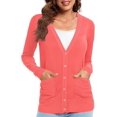 thumbnail image 4 of Urban CoCo Women's Button Down Lightweight Knit Cardigan Sweater with Pockets, 4 of 7
