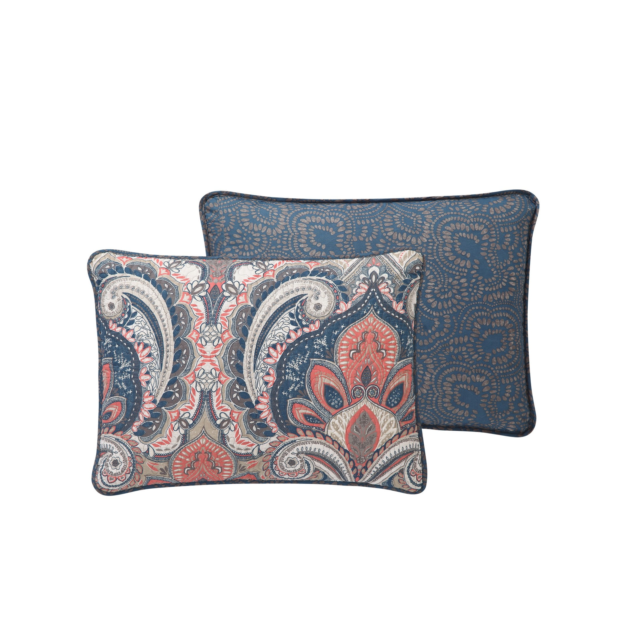 VCNY Home Casa Real 5-Piece Coral Damask Reversible Quilt Set, Full/Queen, Adult, Unisex