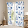 thumbnail image 3 of Homewish Lovely Bow Knot Blackout Curtains Set of 2 (52x84 Each),Chic Christmas Tree Window Curtains,White Blue Curtains and Drapes For Girl Kids,Microfiber Bedroom Decor, 3 of 6