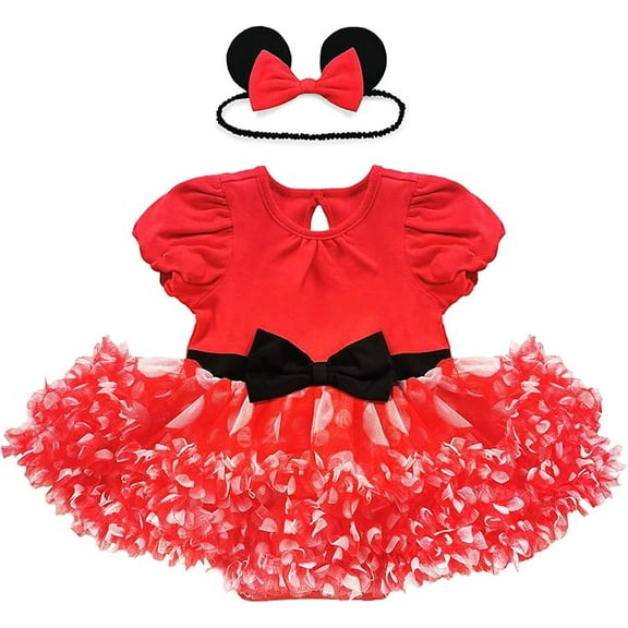Disney Minnie Mouse Costume Bodysuit for Baby Size 12-18 Red