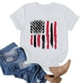 thumbnail image 4 of ORT Womens American Flag T Shirt Patriotic Shirts 4th of July Gift Shirt USA Flag Stars Stripes Graphic Short Sleeve Casual Tops(Z1-White,L), 4 of 5