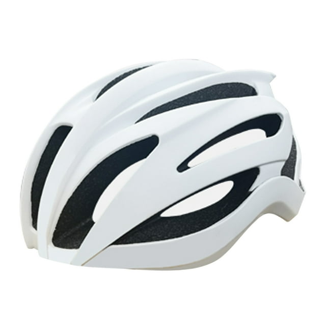 White L Size R-24 Bike Helmet with Rear Adjustment Knob, Thickened Multi-Density EPS Foam, Detachable Washable Soft Lining, Lightweight Breathable Design & Professional Aerodynamic Ventilation for