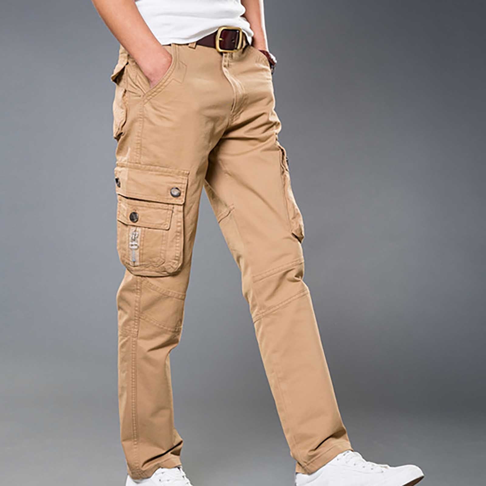 Pantalon Cargo Homme Doublé Polaire - Hiver épais, Coupe Décontractée - Taille élastique - Pour Travail Ou Loisirs