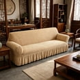 thumbnail image 5 of Stretch Sofa Slipcover, Nonslip Couch Cover with Elastic Bottom, Washable Furniture Protector for 2-5 Seater Couches, Pet Friendly, Soft Breathable Fabric for Living Room, 5 of 9