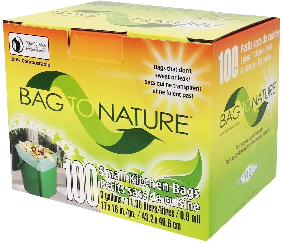 3 Gallon Compostable Trash Bags 0.65 Mil, 16W x 17H, 500 /case