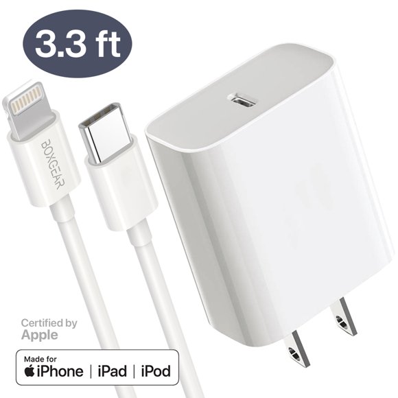 IXIR Lightning to USB-C Cable for iPhone 11, IXIR, Wall Charger + 3 FT Type-C to Lightning Cable, Compatible with iPhone 13 Pro / 11 Pro Max / XS / XS Max / X