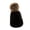 Black, variant on ZTGD Women Winter Solid Color Pompom Knitted Beanie Hat Thick Warm Stretch Ski Cap