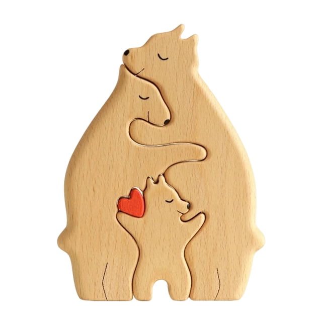 Oso Decorativo Escultura Del Arte Osos La Familia en Forma Corazón