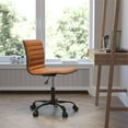 thumbnail image 2 of Scranton & Co Contemporary Vinyl Low Back Swivel Office Chair in Brown, 2 of 11