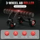 thumbnail image 5 of Rodillo de ejercicios abdominales de 3 ruedas con rodillera | Entrenador de fuerza para abdominales, pecho, hombros y espalda | Sistema de estabilidad de tres ruedas | Asas de espuma | Equipo de, 5 of 9