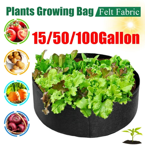 Tophomer 15/50/100 Gallon Outdoor Planters Bag, Garden Pots Plant Grow ...