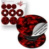 Decal Style Vinyl Skin Wrap 3 Pack for PopSockets Skulls Confetti Red (POPSOCKET NOT INCLUDED) by WraptorSkinz