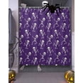 thumbnail image 3 of Halloween Skeleton Purple Shower Curtain Set ，Waterproof Fabric Shower Curtains Shower Curtains for Bathroom,Bathroom Decor 72"x84", 3 of 6