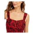 thumbnail image 3 of CONNECTED APPAREL Womens Red Printed Spaghetti Strap Skinny Jumpsuit Size: 14, 3 of 4