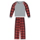 thumbnail image 2 of Conjunto de pijamas familiares a juego de Navidad Inspire Chic de manga larga con estampado de cuadros para niños y niñas S Rojo, 2 of 5