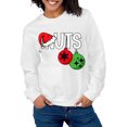thumbnail image 1 of SOMOWI Chandails en Molleton pour Femmes Saint-Valentin Couples Assortis Chandail Sans Capuche Festif Col Rond Vacances Famille Blanc Graphique Tops Automne m, 1 of 4