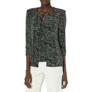Alex Evenings Women's Blouse Petite Glittered Twinset