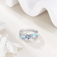 thumbnail image 2 of Infinity Promise Rings 925 Sterling Silver Heart Moissanite Opal Promise Rings for Her Spiritual Protection Gift for Women 7#, 2 of 6
