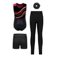 thumbnail image 2 of Haitryli Gymnastics Leotards for Girls Sleeveless Ballet Tumbling Unitard Biketard with Shorts Leggings Hairband Set Red 6, 2 of 3