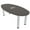Natural Eucalyptus w/Silver Base with Electric, variant on 6 Person Oval Boat Shaped Conference Table  Legs Power And Data