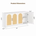 thumbnail image 4 of TROPOW Sideboard Buffet Cabinet - Credenza Storage with 4 Rattan Doors and Shelves, Modern Console Table Accent Coffee Bar Cabinet for Living Room, Kitchen, Hallway, Dining Room, Entryway, 4 of 7