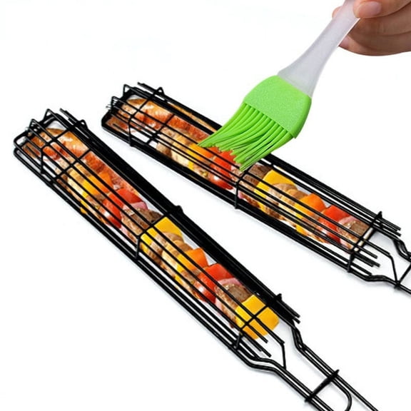 Grilling Basket Stainless Steel. Kabob Basket for Veggies