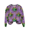 thumbnail image 5 of UTSJKR Women's Mardi Gras Sweatshirt 2026 Carnival Outfit Sweatshirts Mask Graphic Long Sleeve Crew Neck Pullover Tops Multicolor S, 5 of 6