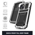 thumbnail image 5 of Allytech Rugged Case for iPhone 13 (6.1") Cover with Built-in Screen Protector, PC Back + Anti-Drop Silicone + Front Metal Frame Shockproof Stand Hand Rope Case for iPhone 13 2021, Silver, 5 of 5